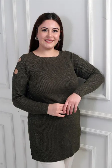 Pull tunique de sport grande taille à épaules dénudées