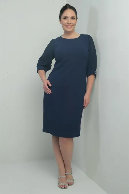 Robe grande taille pour femme avec manches plissées en mousseline et doublure