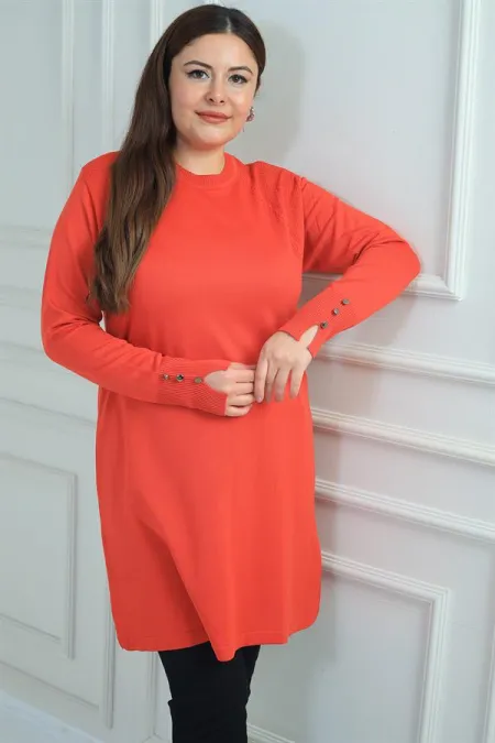 Tunique grande taille pour femme, ornée d'une tresse sur le devant, en fil froid.