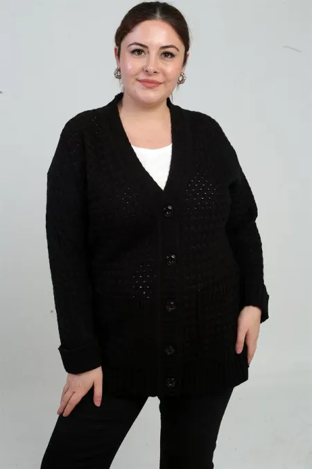 Gilet tunique à poches en maille panier pour femme