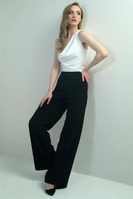 Kadın Yüksek Bel Scuba Krep Palazzo Pantolon