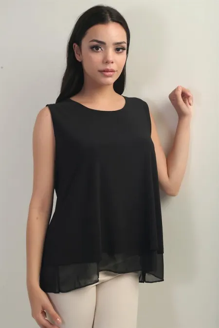 Women's Double Layered Chiffon Sandy Blouse