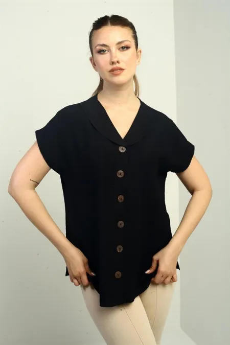 Chemise oversize à col châle pour femme