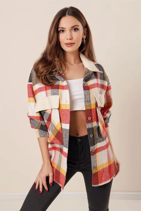 Lumberjack Oversize Shirt with Pocket and Garnish