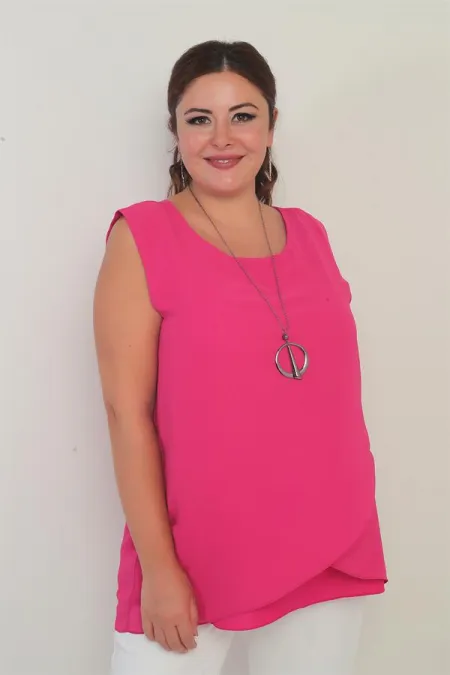 Chemisier sans manches en mousseline pour femme (grandes tailles)