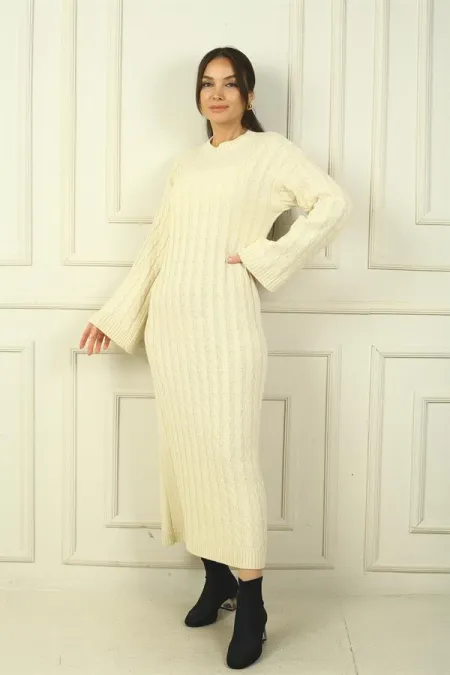 Women's Braided Relaxed Fit Acrylic Long Dress