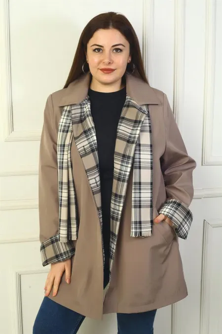 Trench-coat croisé pour femme avec boutons dissimulés sur le devant et poches