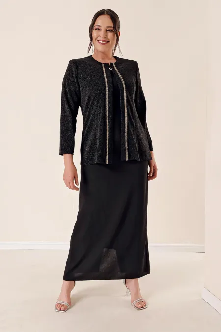 Ensemble veste doublée à paillettes et pierres BB