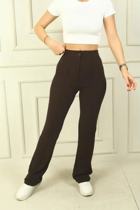 Pantalon Palazzo amincissant taille haute pour femme