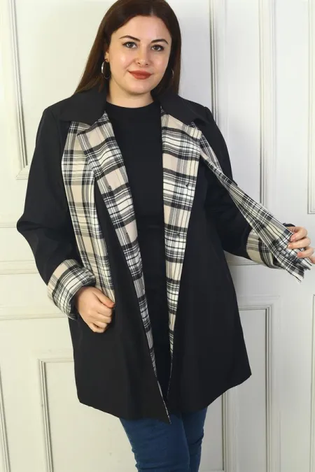 Trench-coat croisé pour femme avec boutons dissimulés sur le devant et poches