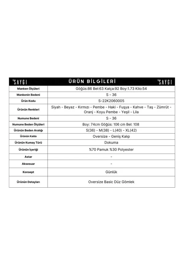 Chemise longue basique oversize