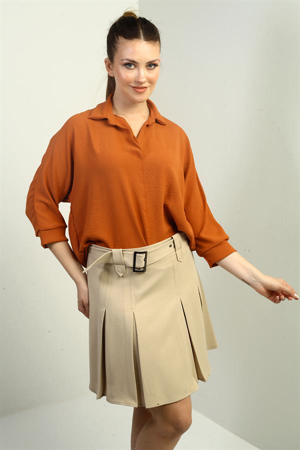 Polo Neck Three Quarter Sleeve Ayrobin Blouse