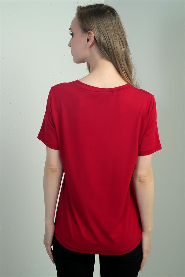 Women's Glittery V-Neck Short-Sleeve Blouse