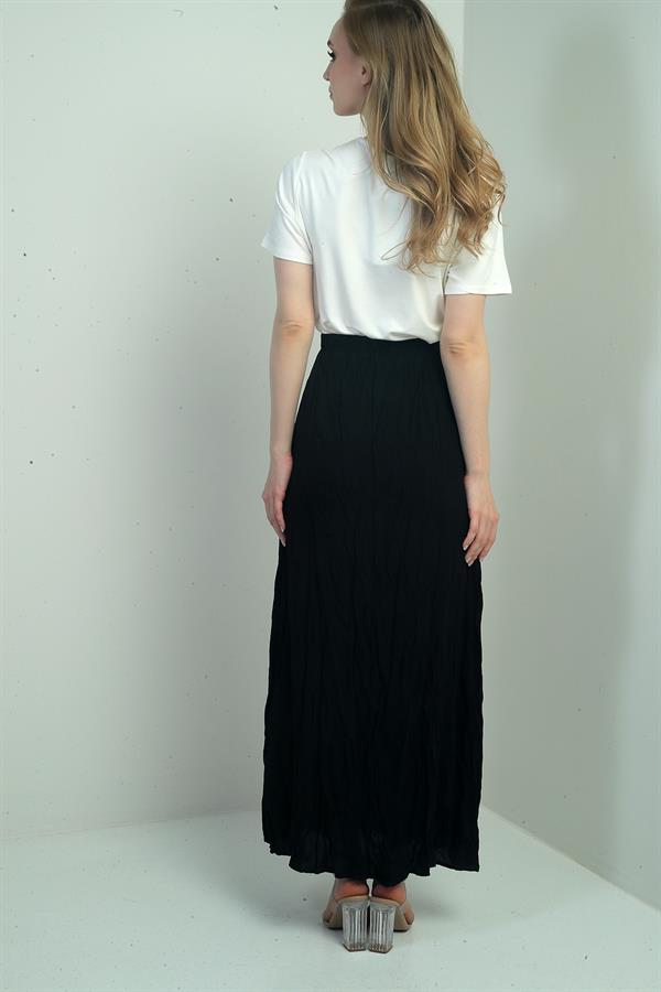 Jupe longue pour femme avec taille élastique et motif froissé