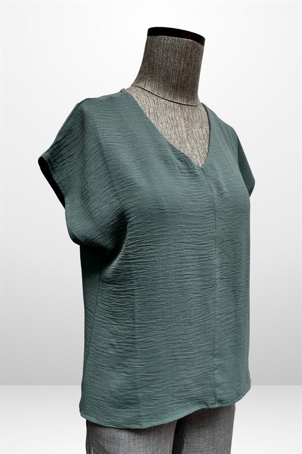 Kadın V Yaka Ayrobin Bluz