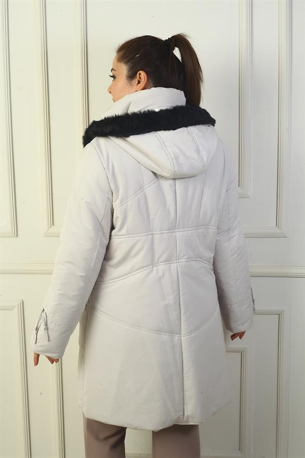 ANORAK DOUBLÉ DE DOUBLURE À CAPUCHE AMOVIBLE GRANDES TAILLES