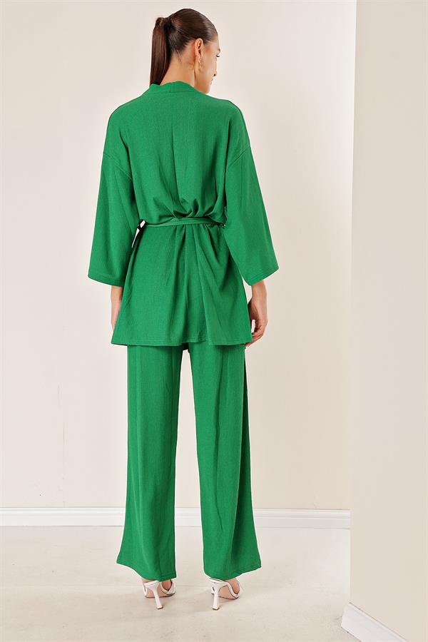 Bürümcük Pantolonu Cepli Kimono Takım
