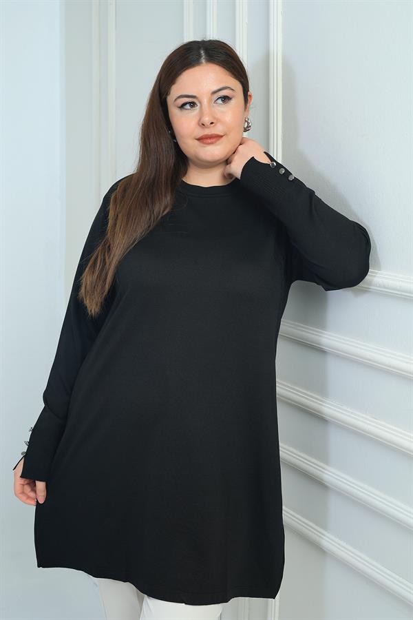 Women's Front Side Braided Plus Size Cold Yarn Tunic Blouse