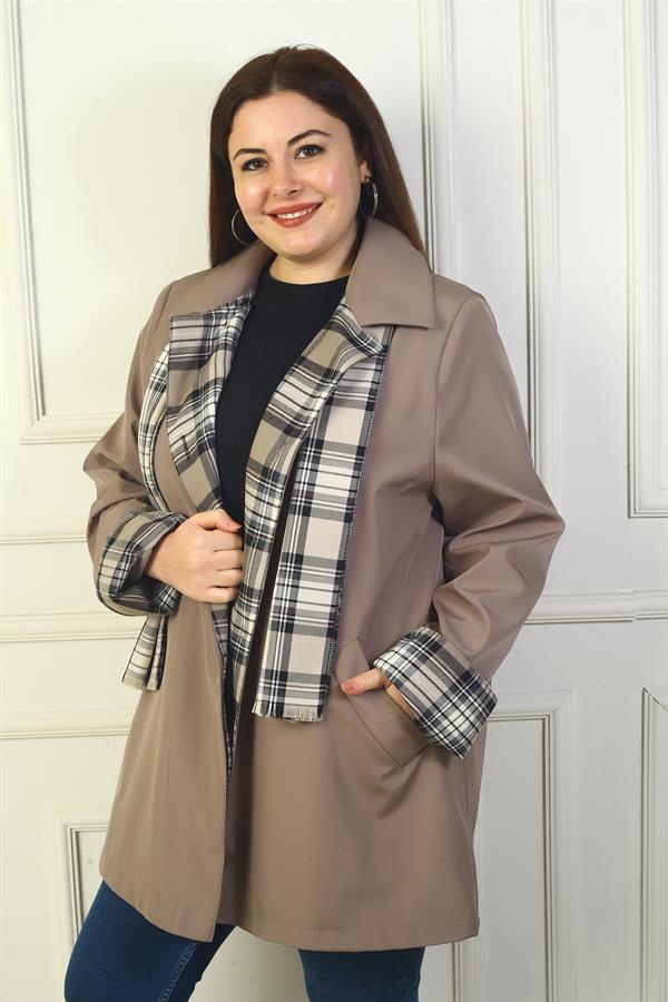 Trench-coat croisé pour femme avec boutons dissimulés sur le devant et poches