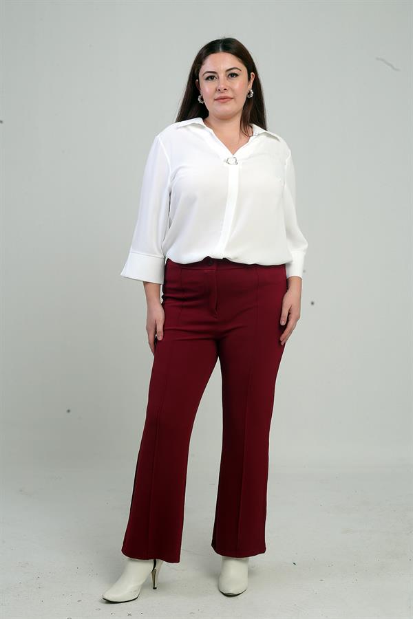 Pull-over en crêpe tricoté Lycra à taille élastique et longueur large pour femme, grandes tailles, pantalon palazzo