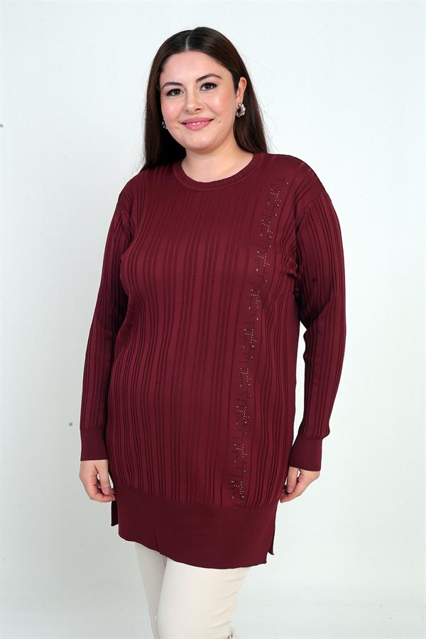 Tunique grande taille pour femme avec détail de pierre sur le côté