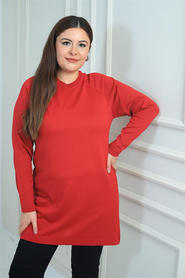 Blouse tunique en maille à froid grande taille pour femme