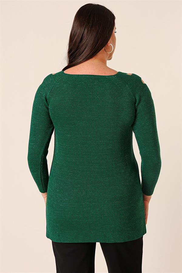 Pull tunique sport grande taille à épaules dénudées