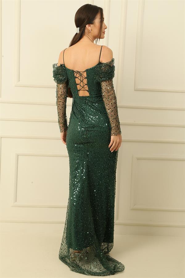 Beaded Strapless Lined Dress