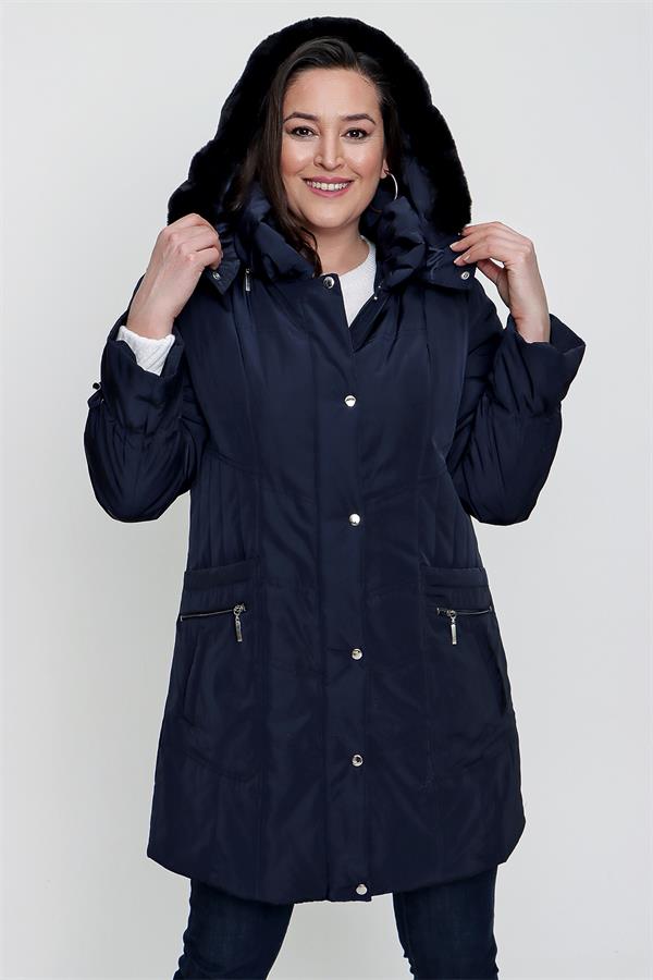 ANORAK DOUBLÉ À CAPUCHE AMOVIBLE GRANDES TAILLES