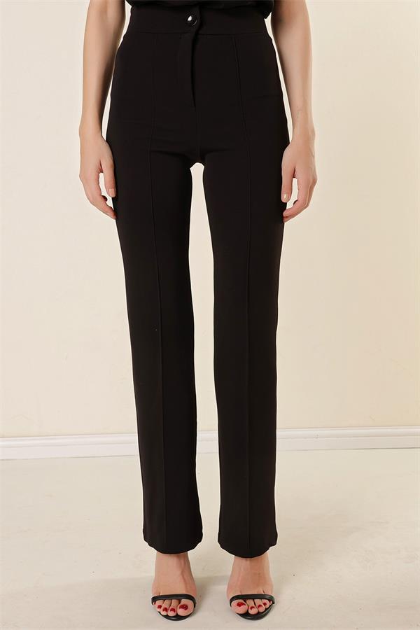 Kadın Yüksek Bel Toparlayıcı Çımalı Palazzo Pantolon