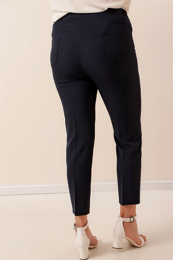 Pantalon grande taille avec taille élastique et tissu extensible