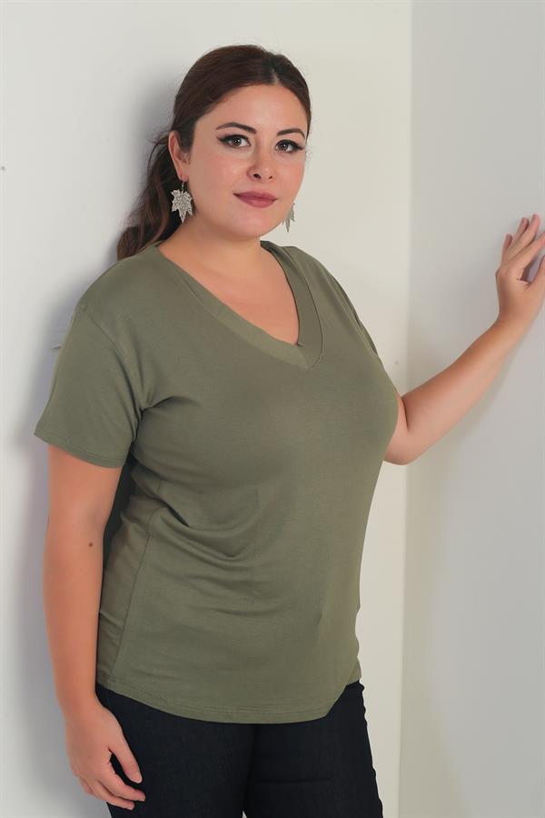 Women's V-Neck Lycra Plus Size Blouse