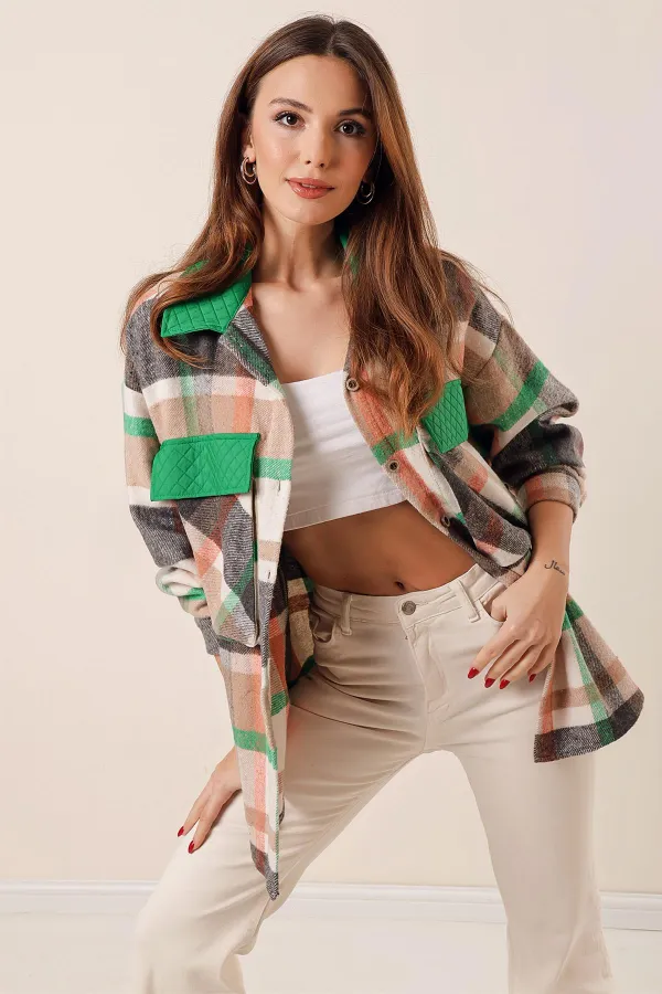 Torba Cepli Garnili Oduncu Oversize Gömlek