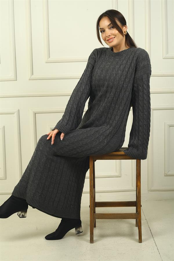 Women's Braided Relaxed Fit Acrylic Long Dress