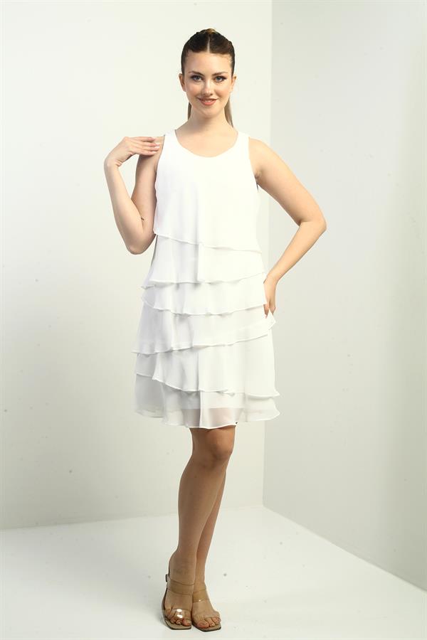 Women's Lined Layered Chiffon Dress
