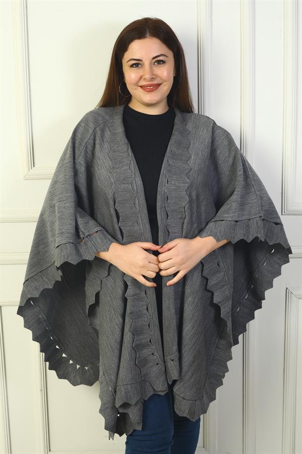 Poncho en acrylique grande taille découpé au laser pour femme
