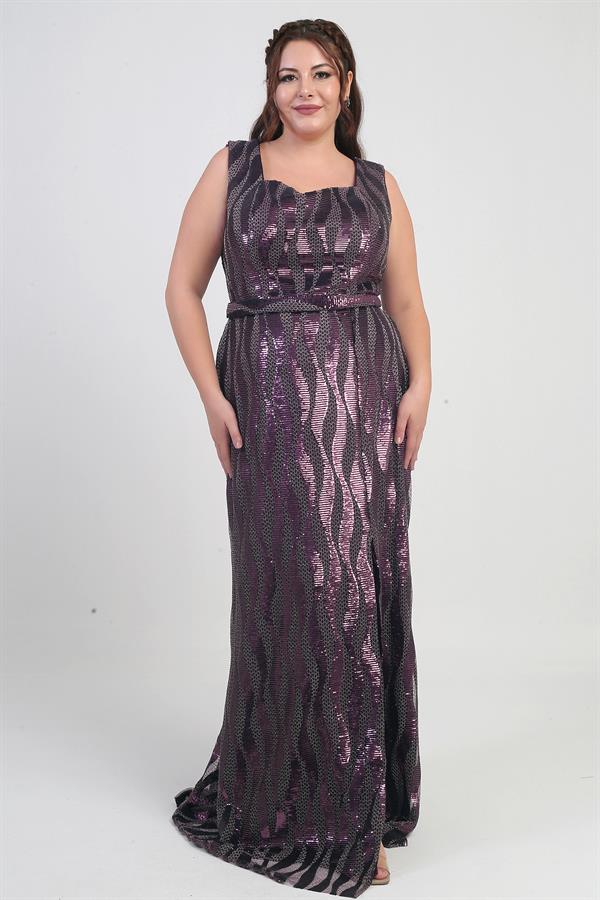 Robe longue à sequins doublée et à encolure carrée pour femme, grandes tailles
