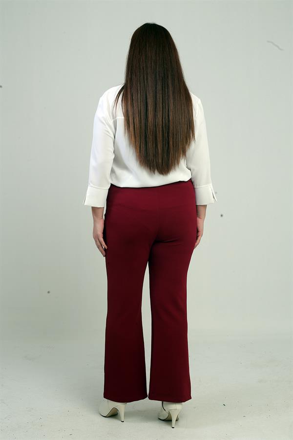 Pull-over en crêpe tricoté Lycra à taille élastique et longueur large pour femme, grandes tailles, pantalon palazzo