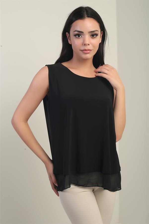 Women's Double Layered Chiffon Sandy Blouse