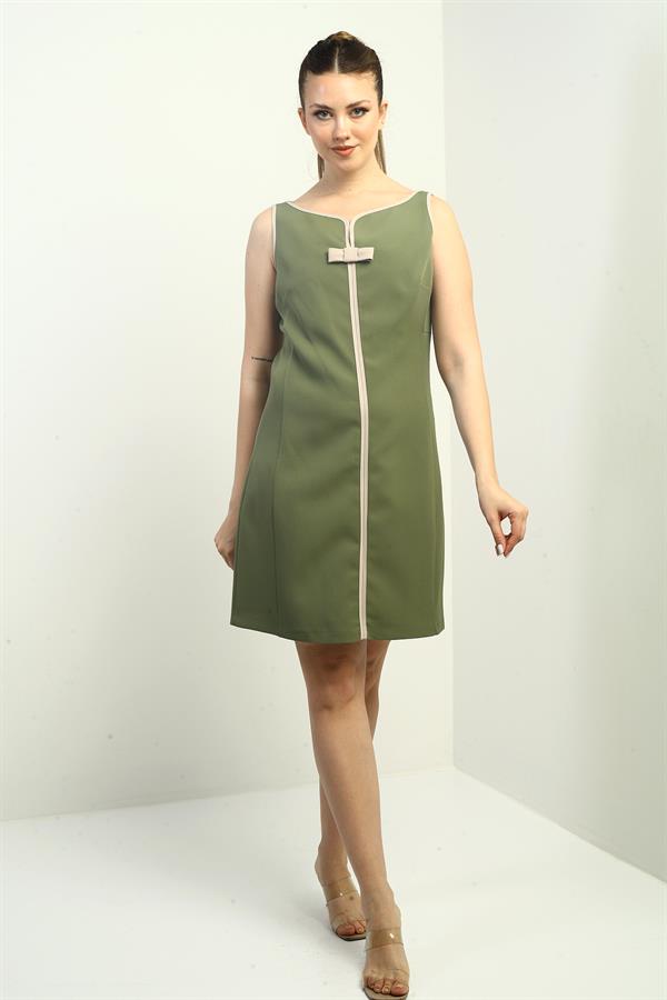 Women's Short Dress with Self-Interfacing and Bow Detail