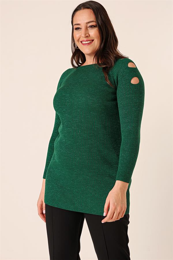 Pull tunique sport grande taille à épaules dénudées