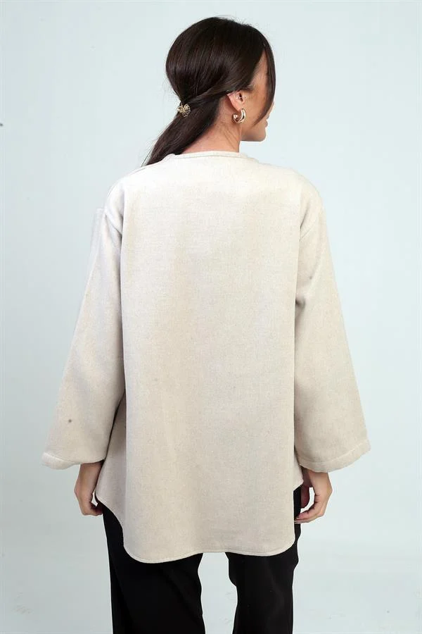 Gilet en cachemire 3 fils pour femme avec devant en dentelle