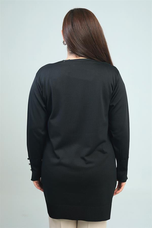 Gilet long grande taille pour femme, orné de boutons et de clous sur les manches