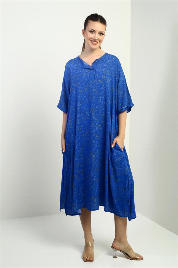Robe oversize à motif châle pour femme avec poches