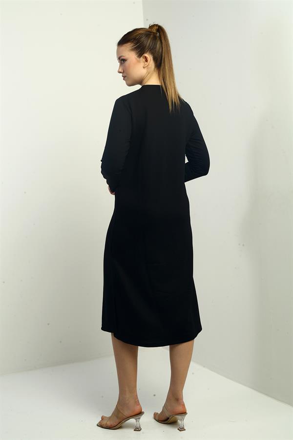 Robe midi fendue sur le côté, ornée de cristaux, pour femme