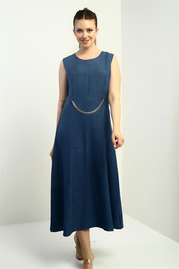Women's Midi Dress with Chain Detail