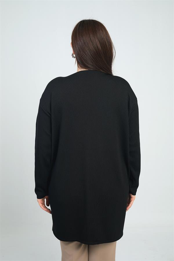 Gilet côtelé en lycra grande taille pour femme avec poches