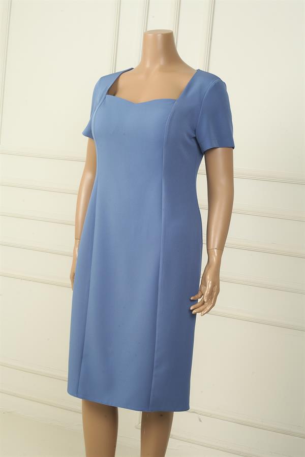 Kadın Yarım Kollu Astarlı Büyük Beden Krep Elbise