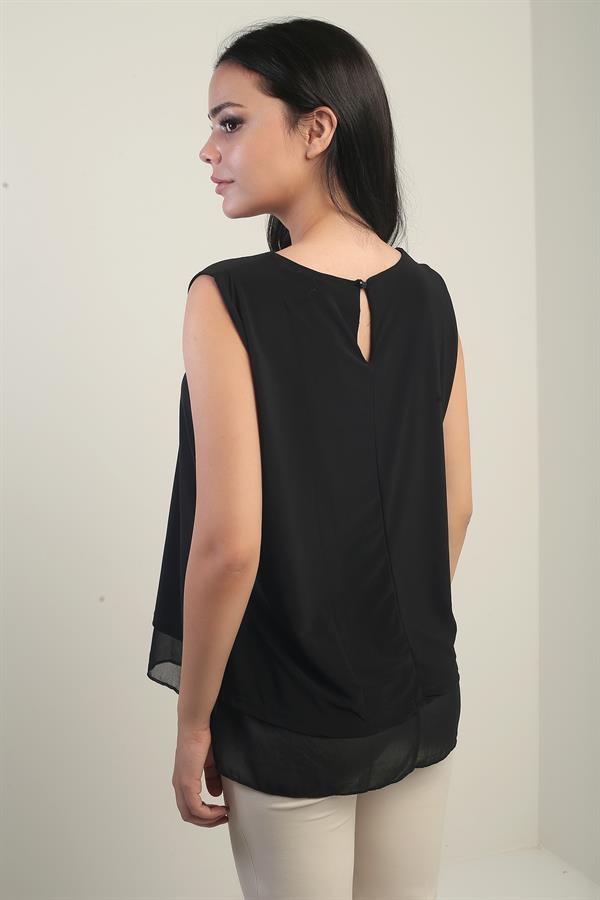 Women's Double Layered Chiffon Sandy Blouse