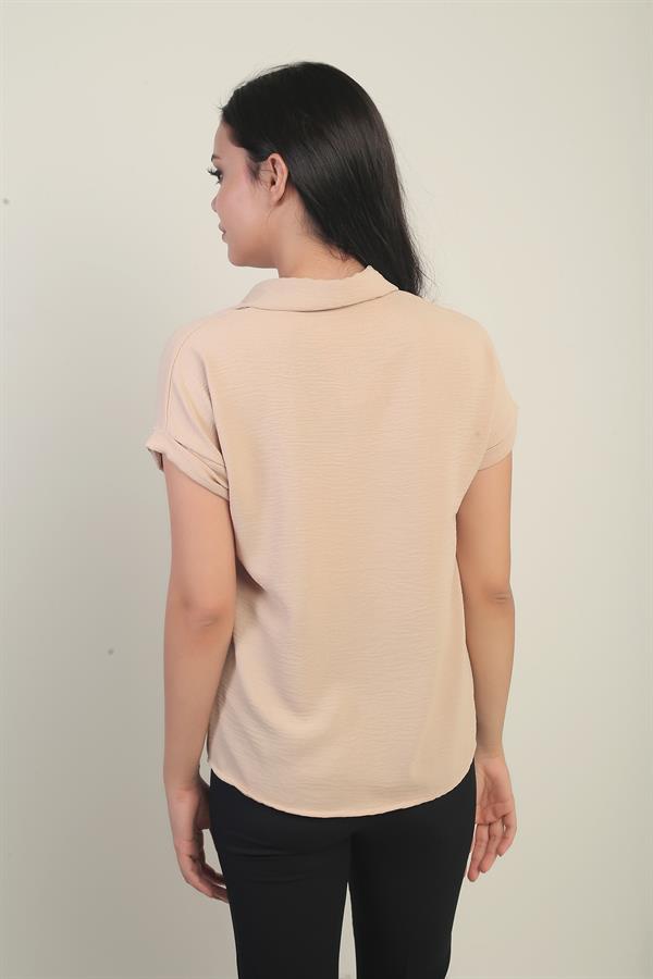 Polo Neck Double Sleeve Ayrobin Blouse